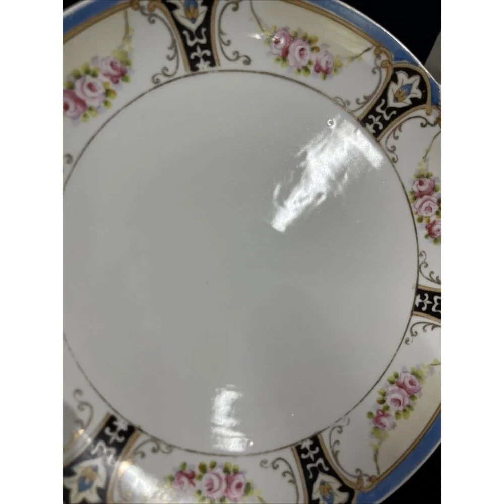 Vintage‎ Noritake Handpainted M Mark Floral Candy Dish 9.5” Made in Japan -T6